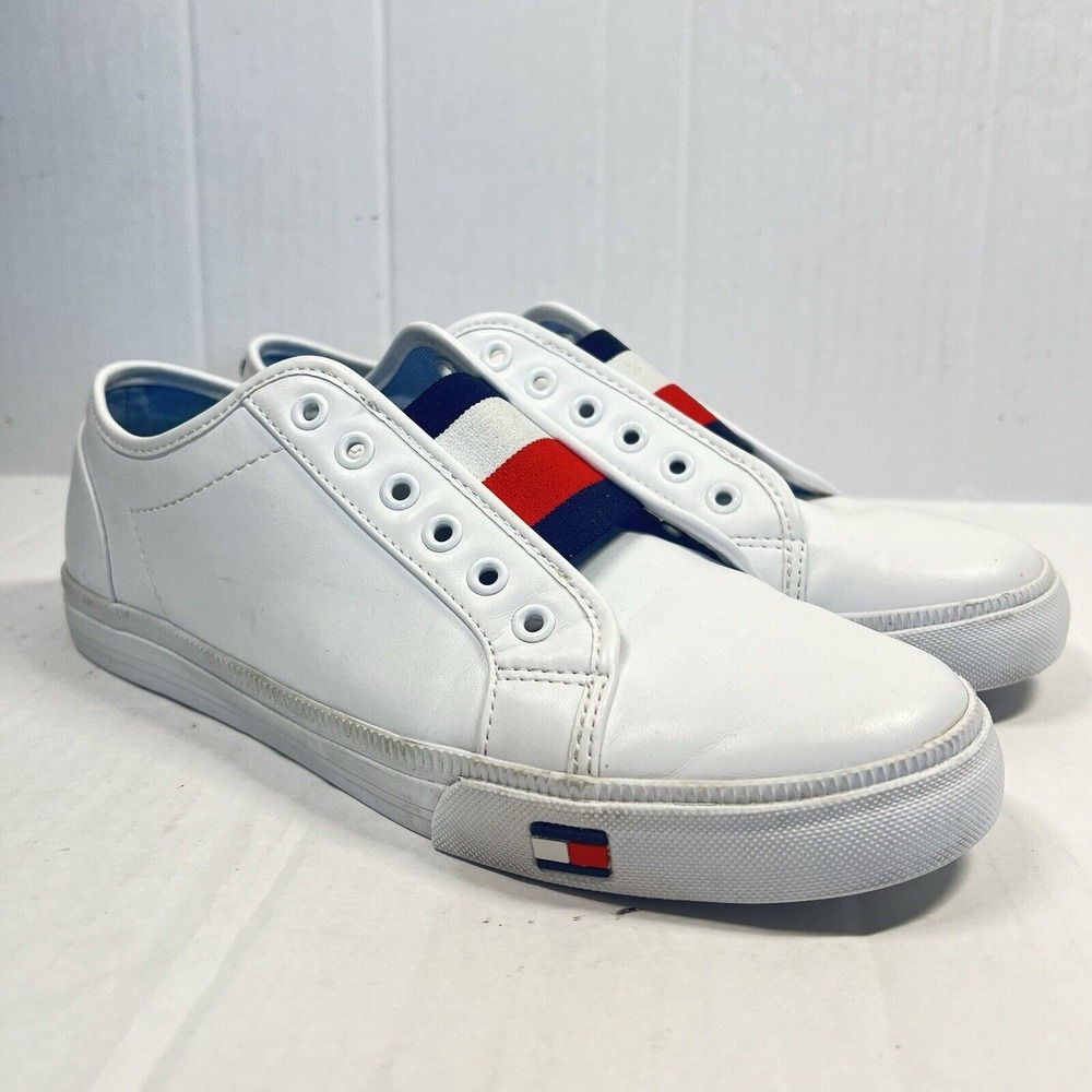 Tommy‎ Hilfiger Women's 8 Twanni White Leather Preppy Sporty Nautical